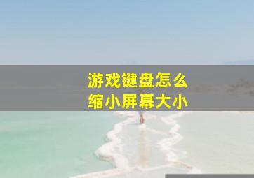 游戏键盘怎么缩小屏幕大小