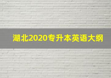 湖北2020专升本英语大纲