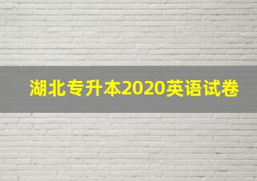 湖北专升本2020英语试卷