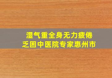 湿气重全身无力疲倦乏困中医院专家惠州市