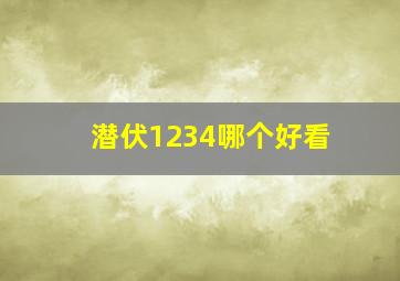 潜伏1234哪个好看