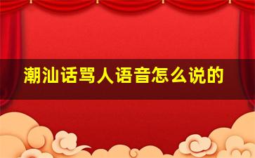 潮汕话骂人语音怎么说的