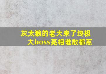 灰太狼的老大来了终极大boss亮相谁敢都惹