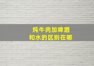 炖牛肉加啤酒和水的区别在哪