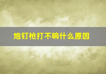 炮钉枪打不响什么原因