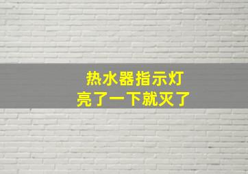 热水器指示灯亮了一下就灭了