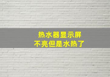 热水器显示屏不亮但是水热了