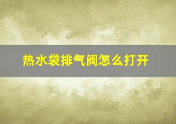 热水袋排气阀怎么打开