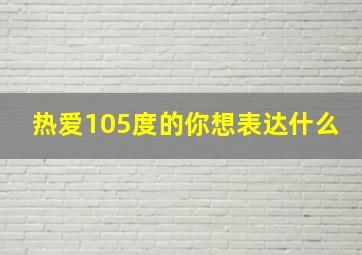 热爱105度的你想表达什么