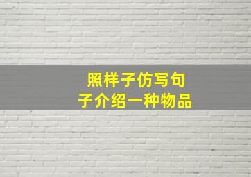 照样子仿写句子介绍一种物品