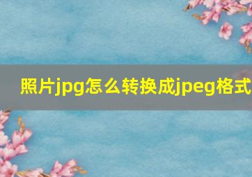 照片jpg怎么转换成jpeg格式