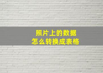 照片上的数据怎么转换成表格