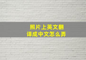 照片上英文翻译成中文怎么弄