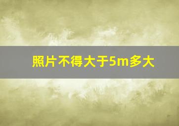 照片不得大于5m多大