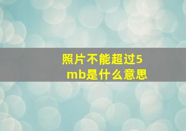 照片不能超过5mb是什么意思