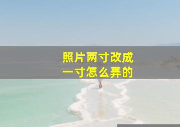 照片两寸改成一寸怎么弄的