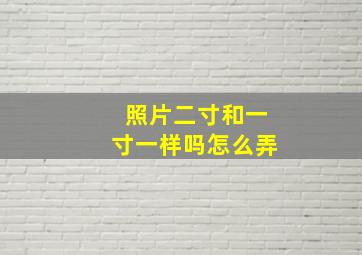 照片二寸和一寸一样吗怎么弄