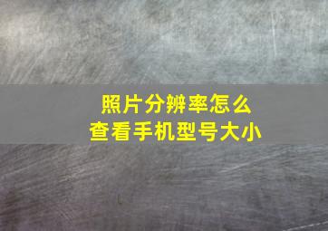 照片分辨率怎么查看手机型号大小