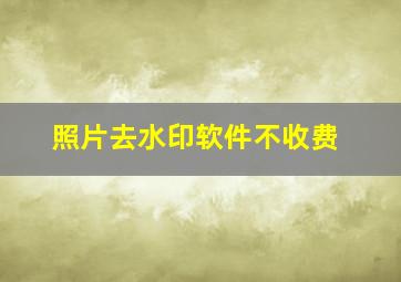 照片去水印软件不收费