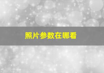 照片参数在哪看