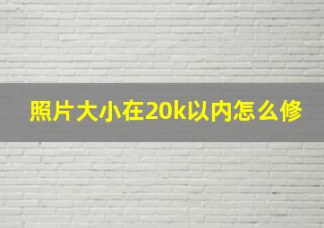 照片大小在20k以内怎么修