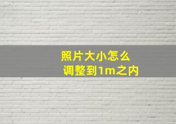 照片大小怎么调整到1m之内