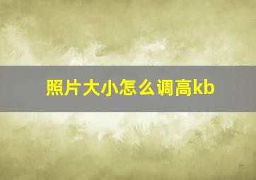 照片大小怎么调高kb