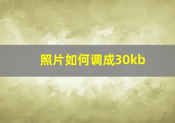 照片如何调成30kb