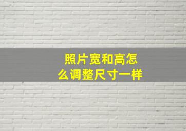 照片宽和高怎么调整尺寸一样