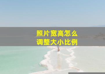 照片宽高怎么调整大小比例