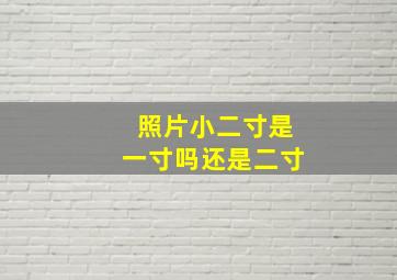 照片小二寸是一寸吗还是二寸