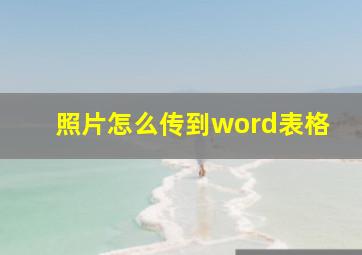 照片怎么传到word表格