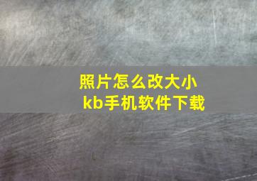 照片怎么改大小kb手机软件下载