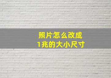 照片怎么改成1兆的大小尺寸