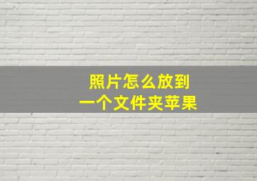 照片怎么放到一个文件夹苹果