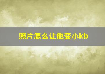 照片怎么让他变小kb