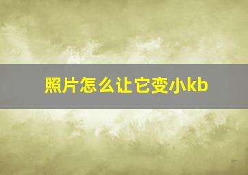 照片怎么让它变小kb