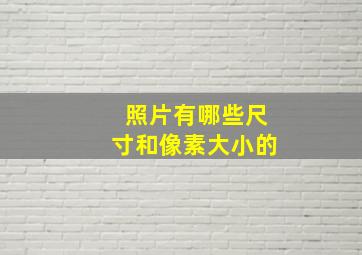 照片有哪些尺寸和像素大小的