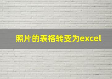 照片的表格转变为excel