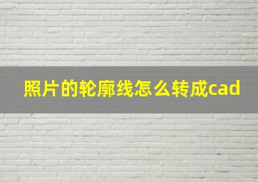 照片的轮廓线怎么转成cad