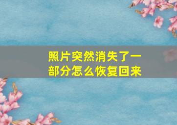 照片突然消失了一部分怎么恢复回来