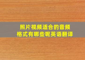 照片视频适合的音频格式有哪些呢英语翻译