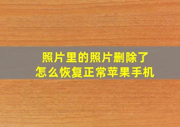 照片里的照片删除了怎么恢复正常苹果手机