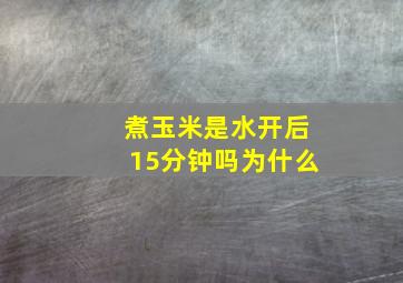 煮玉米是水开后15分钟吗为什么