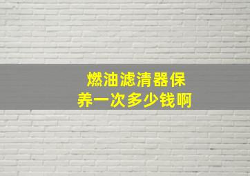 燃油滤清器保养一次多少钱啊