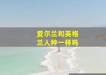 爱尔兰和英格兰人种一样吗