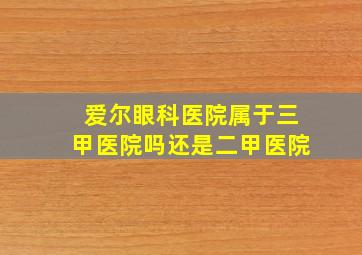 爱尔眼科医院属于三甲医院吗还是二甲医院