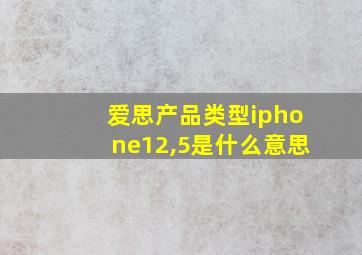 爱思产品类型iphone12,5是什么意思