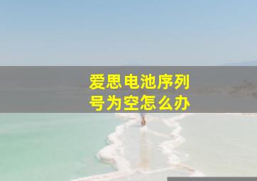 爱思电池序列号为空怎么办