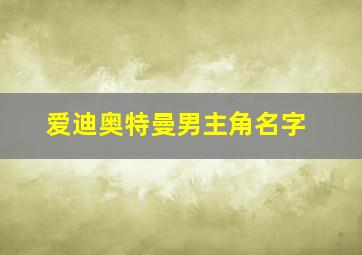 爱迪奥特曼男主角名字